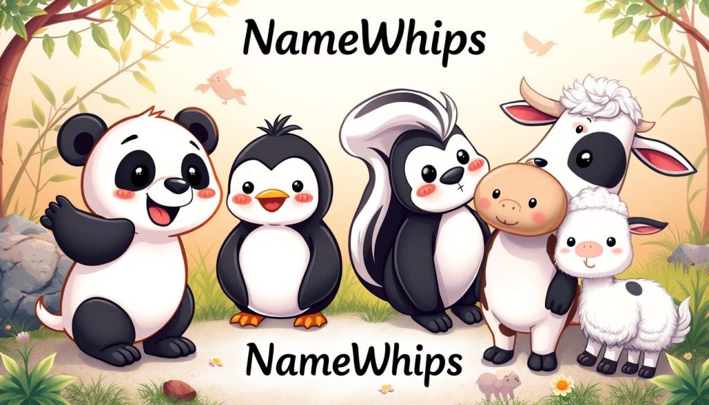 Black and white animal names