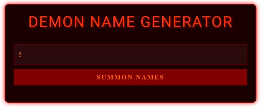 Demon Name Generator by NameWhips