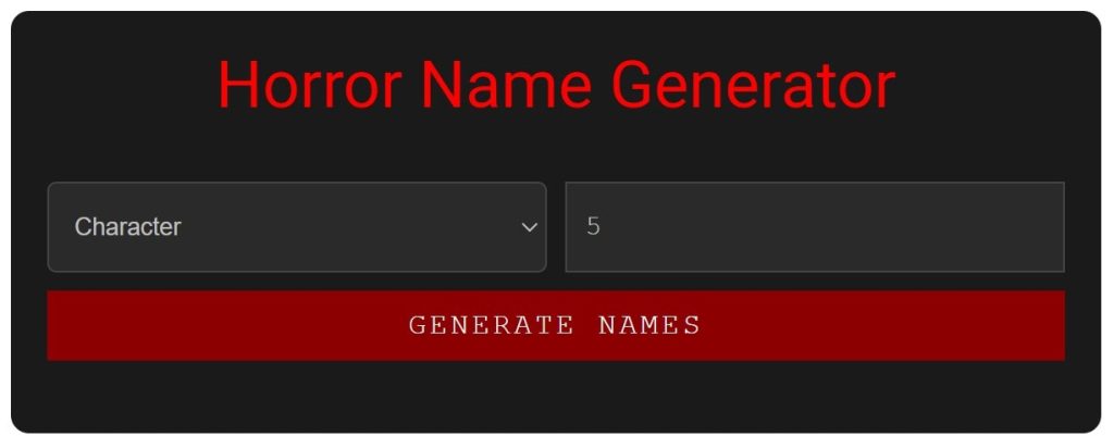Horror Name Generator
