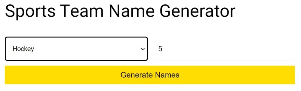Sports Team Name Generator by NameWhips