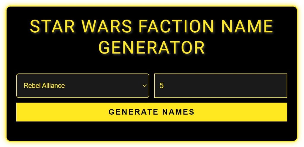 Star Wars Name Generator from NameWhips